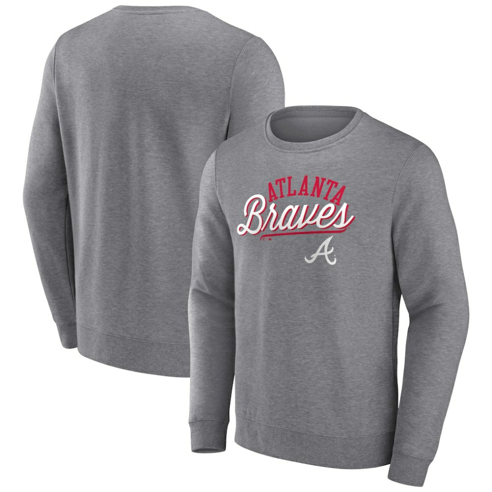 Heather Gray Atlanta Braves Fanatics Simplicity Pullover Sweatshirt