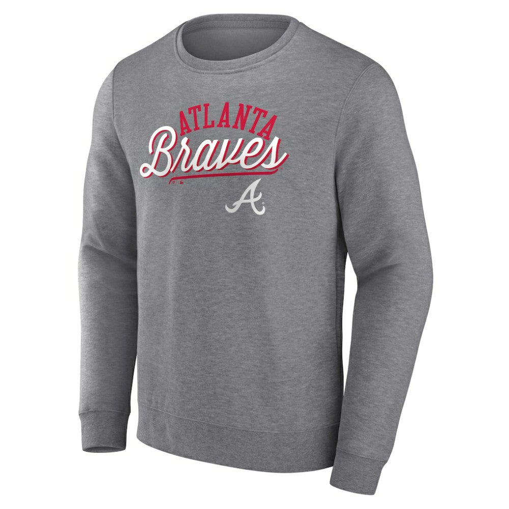 Heather Gray Atlanta Braves Fanatics Simplicity Pullover Sweatshirt
