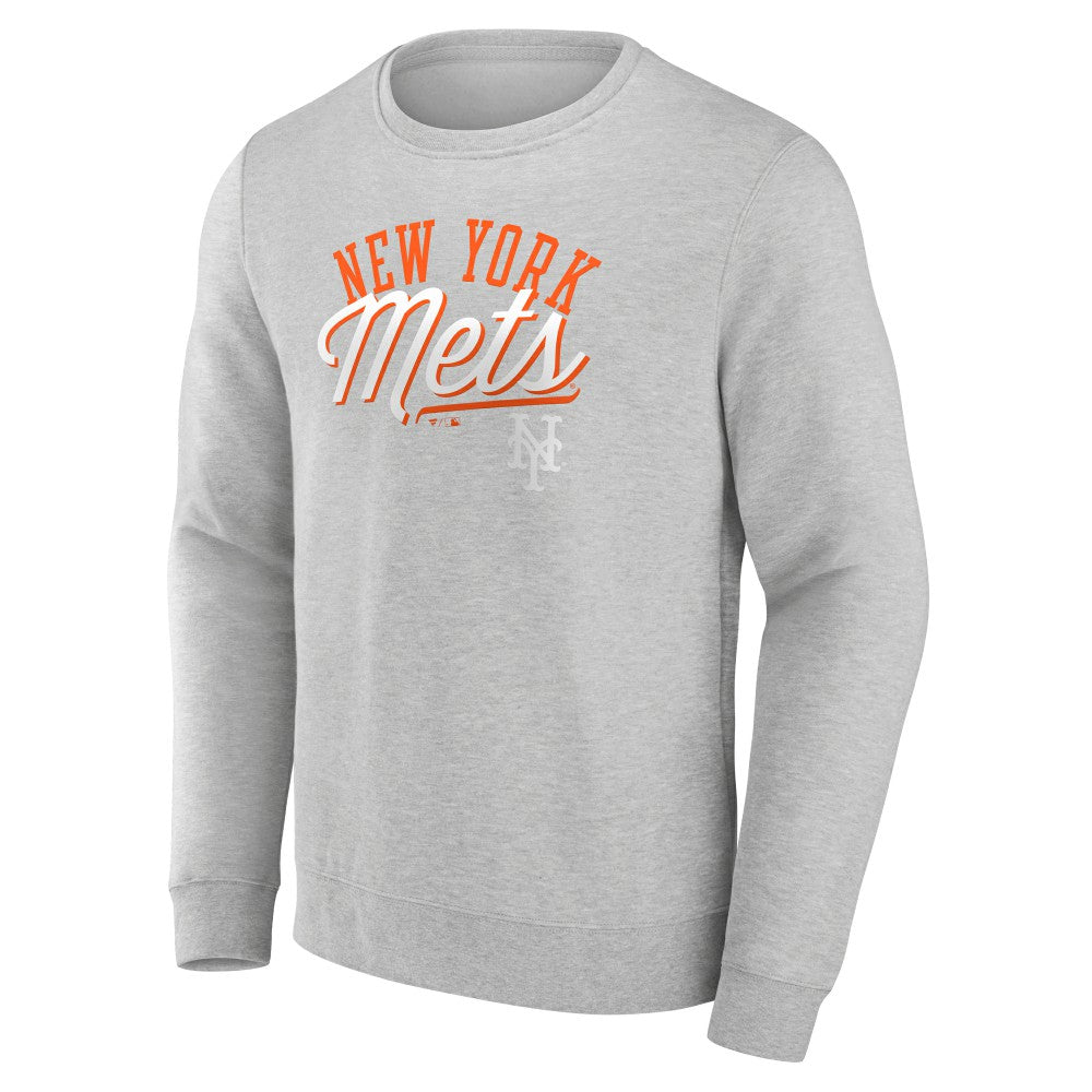 Heather Gray New York Mets Fanatics Simplicity Pullover Sweatshirt