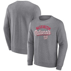 Heather Gray Washington Nationals Fanatics Simplicity Pullover Sweatshirt