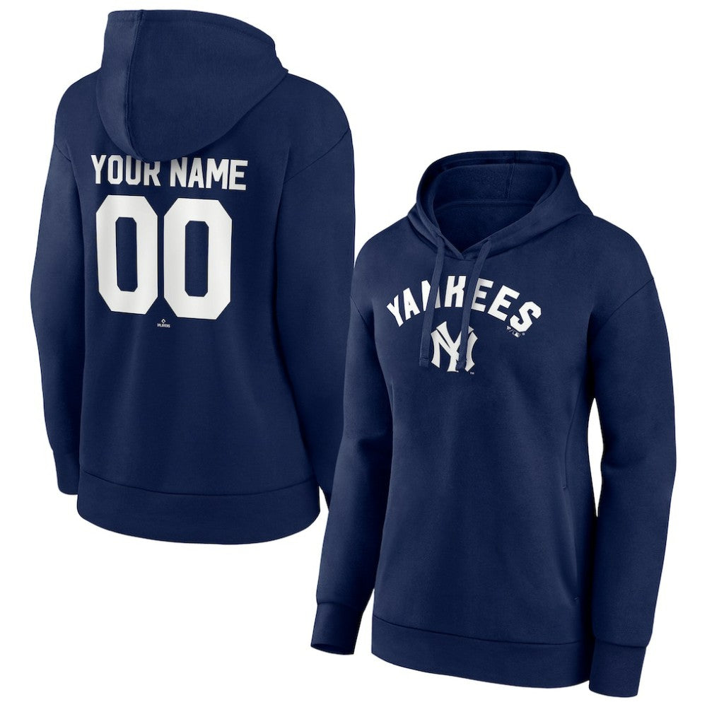 Navy New York Yankees Women's Personalized Cooperstown Collection Winning Streak Pullover Hoodie