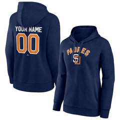 Navy San Diego Padres Women's Personalized Cooperstown Collection Winning Streak Pullover Hoodie