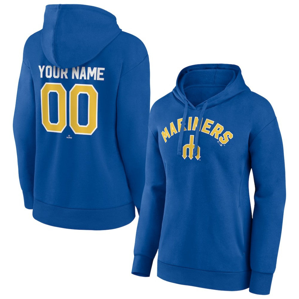 Royal Seattle Mariners Women's Personalized Cooperstown Collection Winning Streak Pullover Hoodie