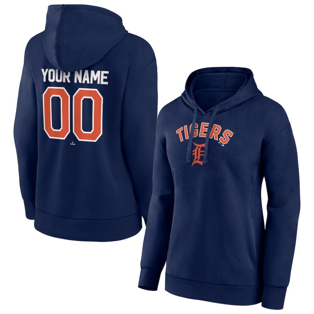 Navy Detroit Tigers Women's Personalized Team Winning Streak Pullover Hoodie