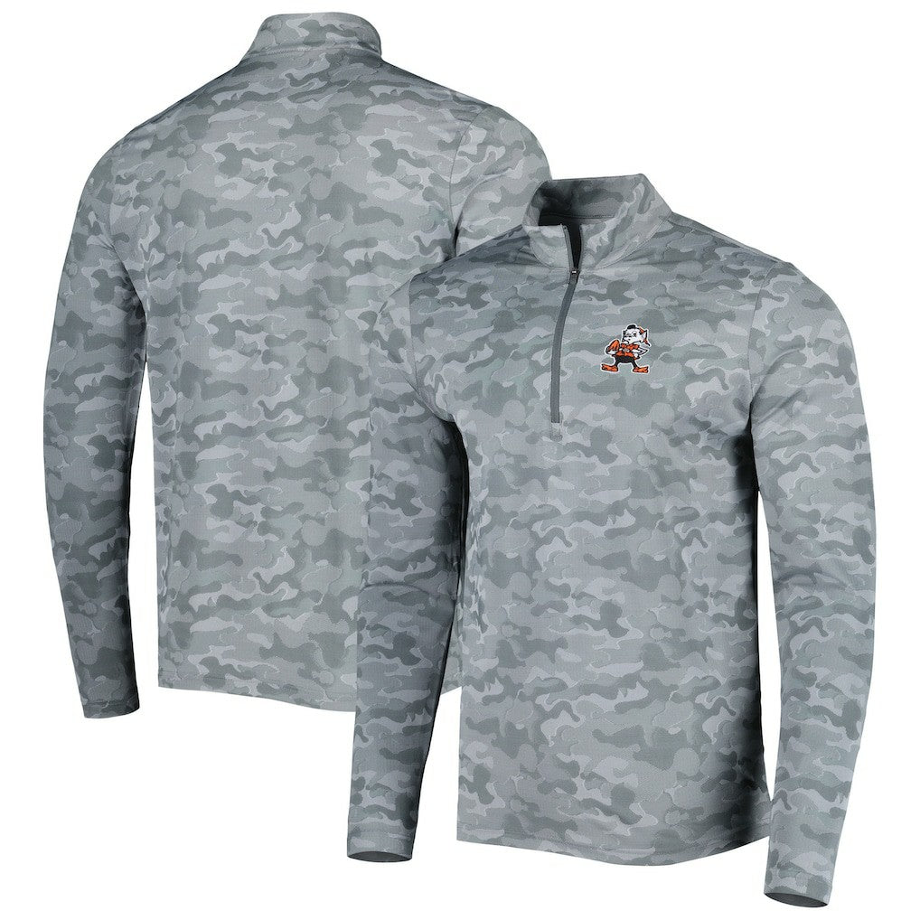 Antigua Brigade Throwback Quarter-Zip Top - Cleveland Browns Tops