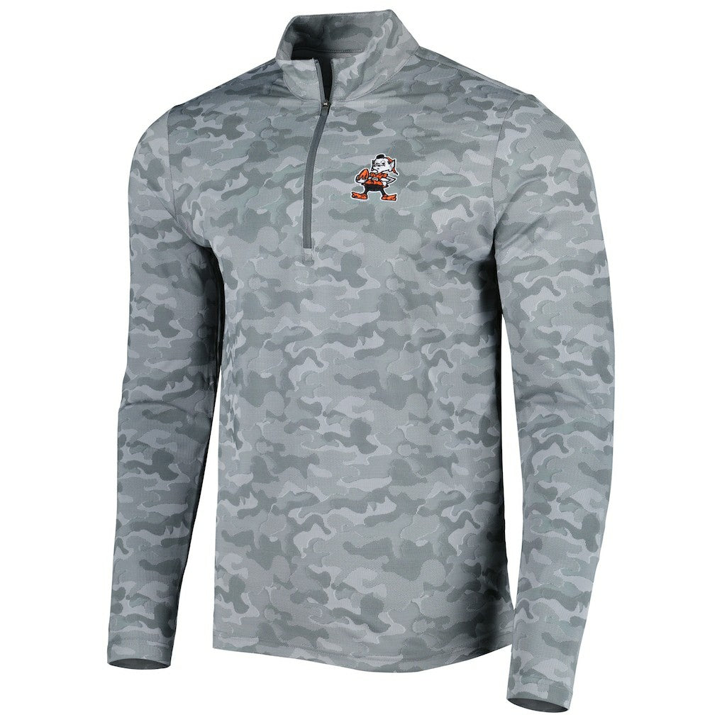 Antigua Brigade Throwback Quarter-Zip Top - Cleveland Browns Tops
