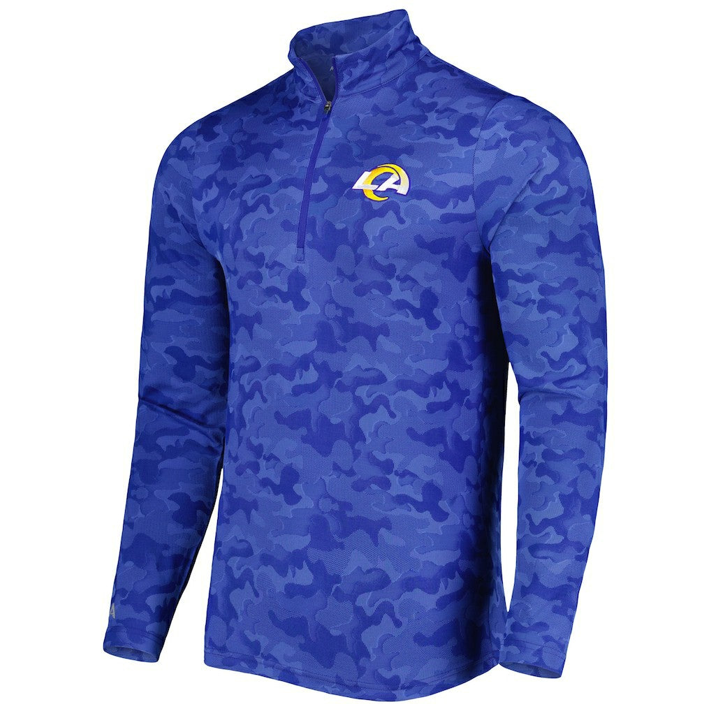 Antigua Brigade Quarter-Zip Sweatshirt - Los Angeles Rams Sweatshirts
