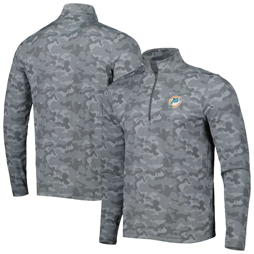 Antigua Brigade Throwback Quarter-Zip Top - Miami Dolphins Tops