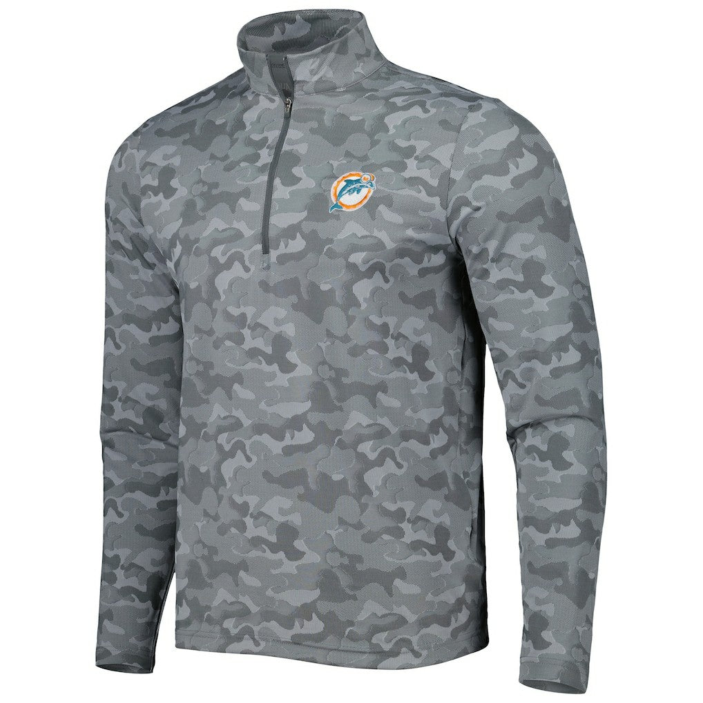 Antigua Brigade Throwback Quarter-Zip Top - Miami Dolphins Tops