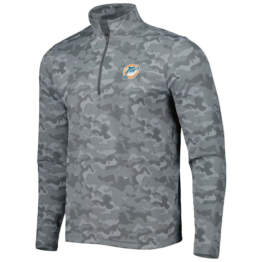 Antigua Brigade Throwback Quarter-Zip Top - Miami Dolphins Tops