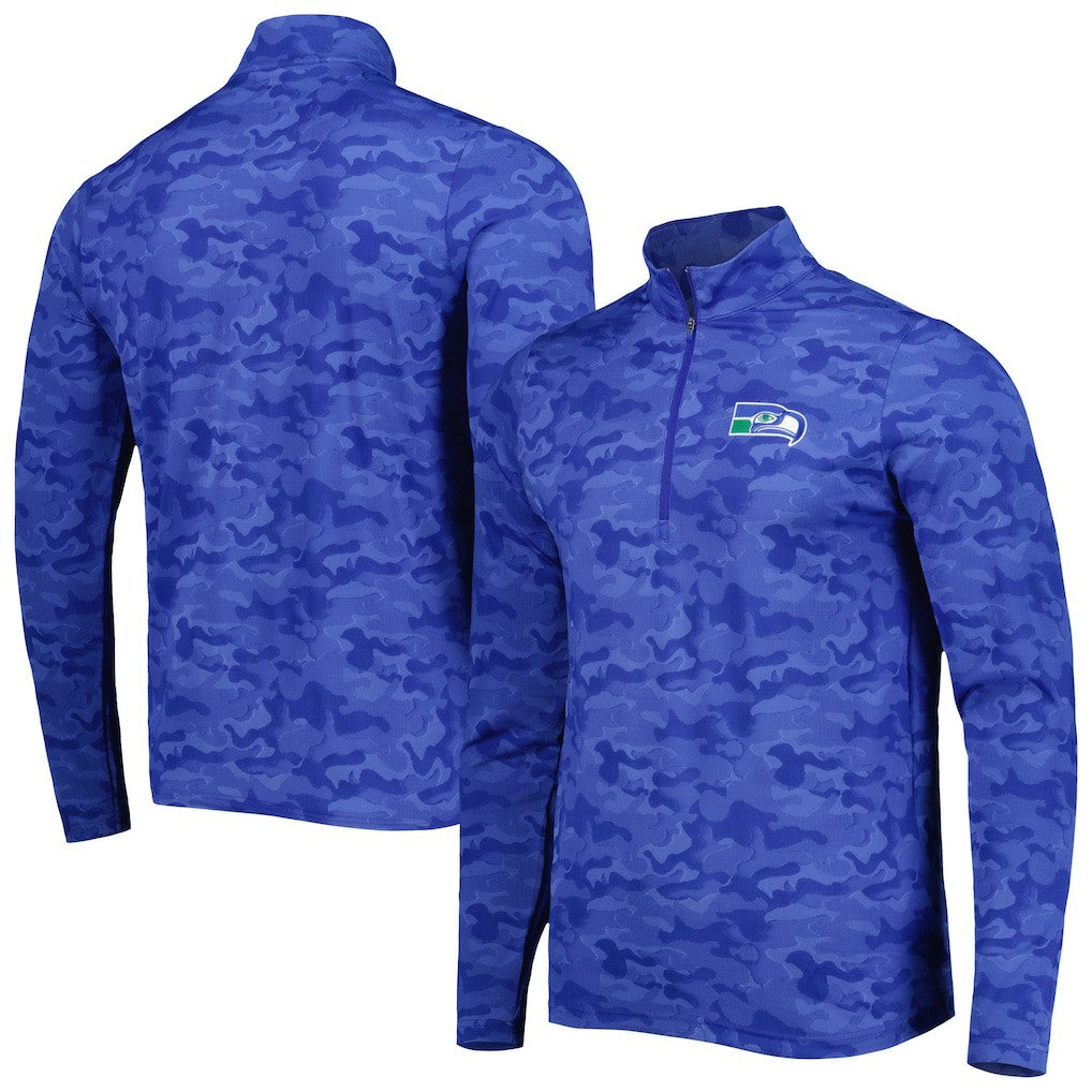 Antigua Brigade Throwback Quarter-Zip Top - Seattle Seahawks Tops