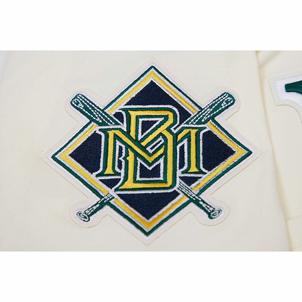 Cream Milwaukee Brewers Pro Standard Cooperstown Collection Old English T-Shirt