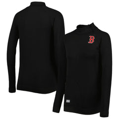 Black Boston Red Sox Levelwear Women's Verse Asymmetrical Raglan Tri-Blend Quarter-Zip Jacket