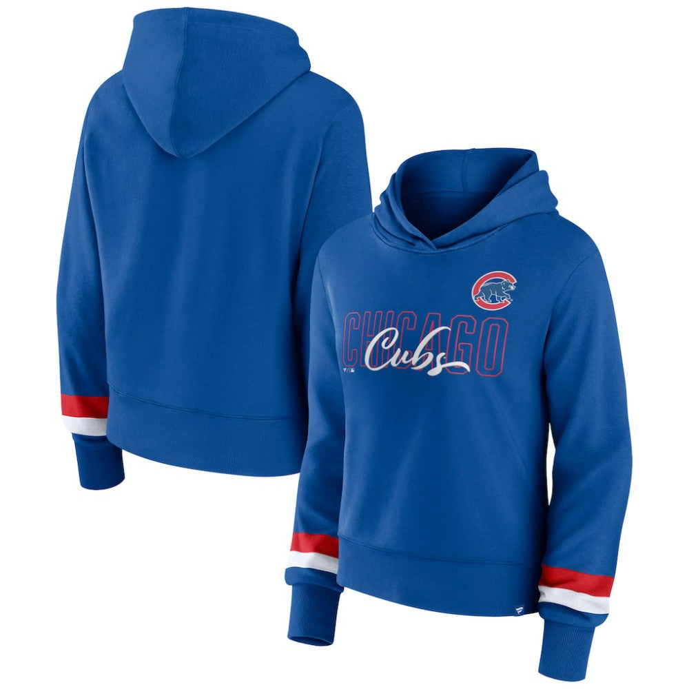 Royal Chicago Cubs Fanatics Women's Over Under Pullover Hoodie