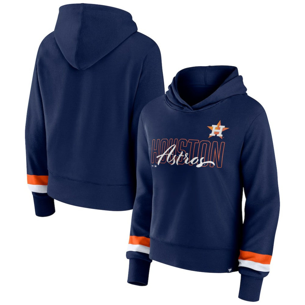 Navy Houston Astros Fanatics Women's Over Under Pullover Hoodie