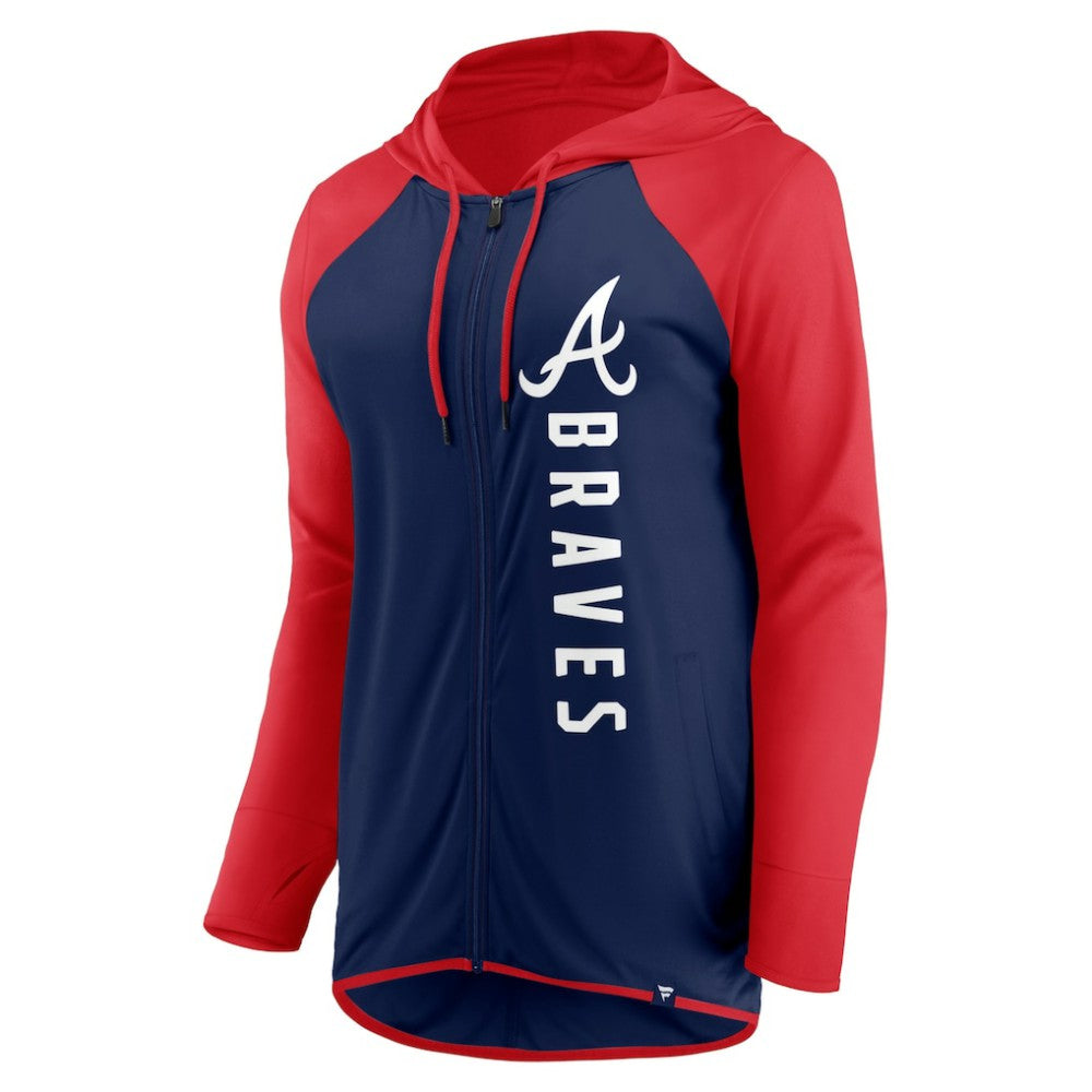 Navy/Red Atlanta Braves Fanatics Women's Forever Fan Full-Zip Hoodie Jacket