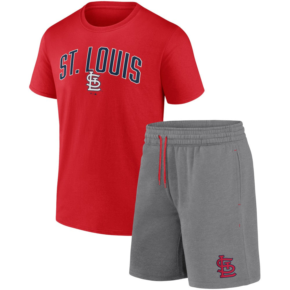 Red/Heather Gray St. Louis Cardinals Fanatics Arch T-Shirt & Shorts Combo Set