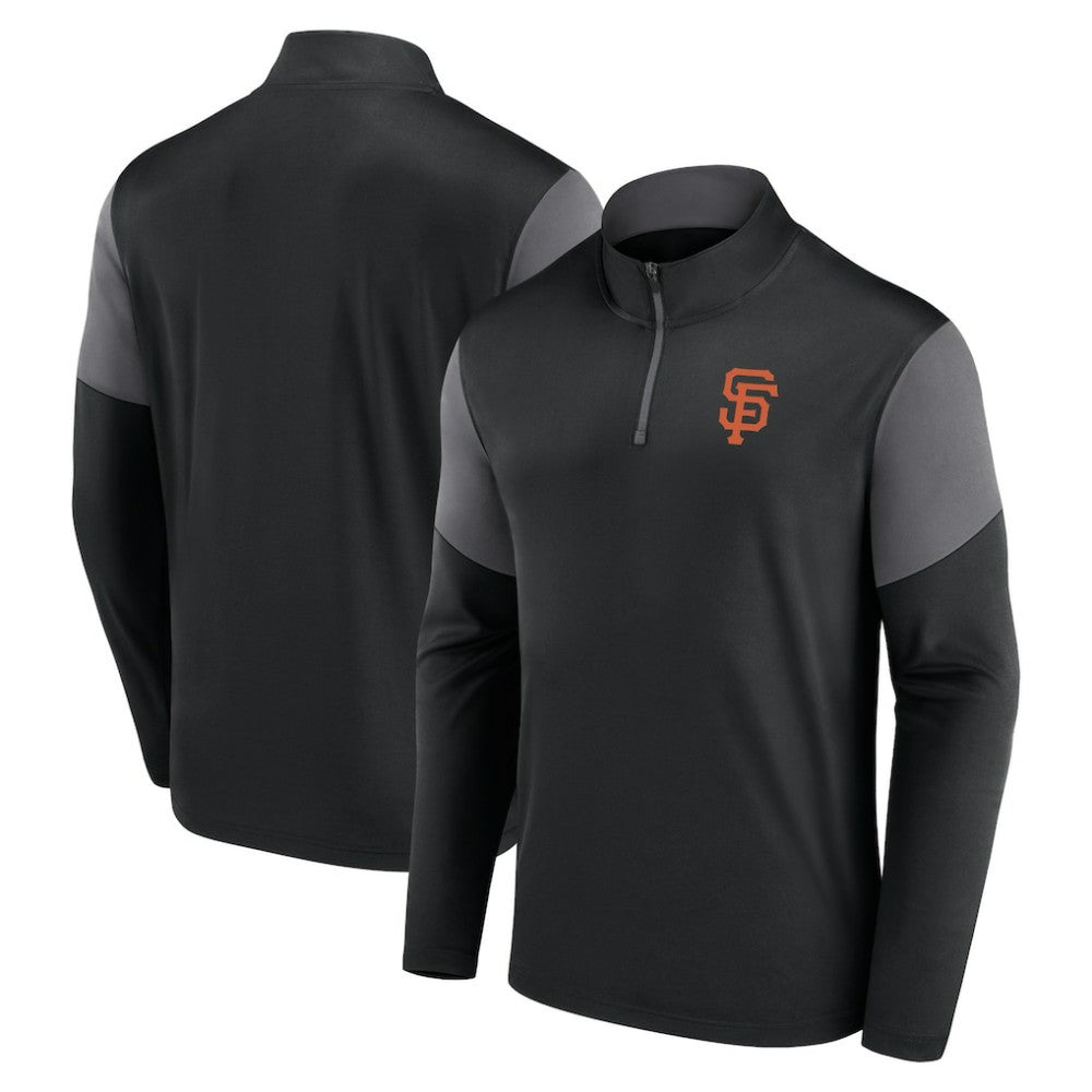Black San Francisco Giants Fanatics Logo Quarter-Zip Top