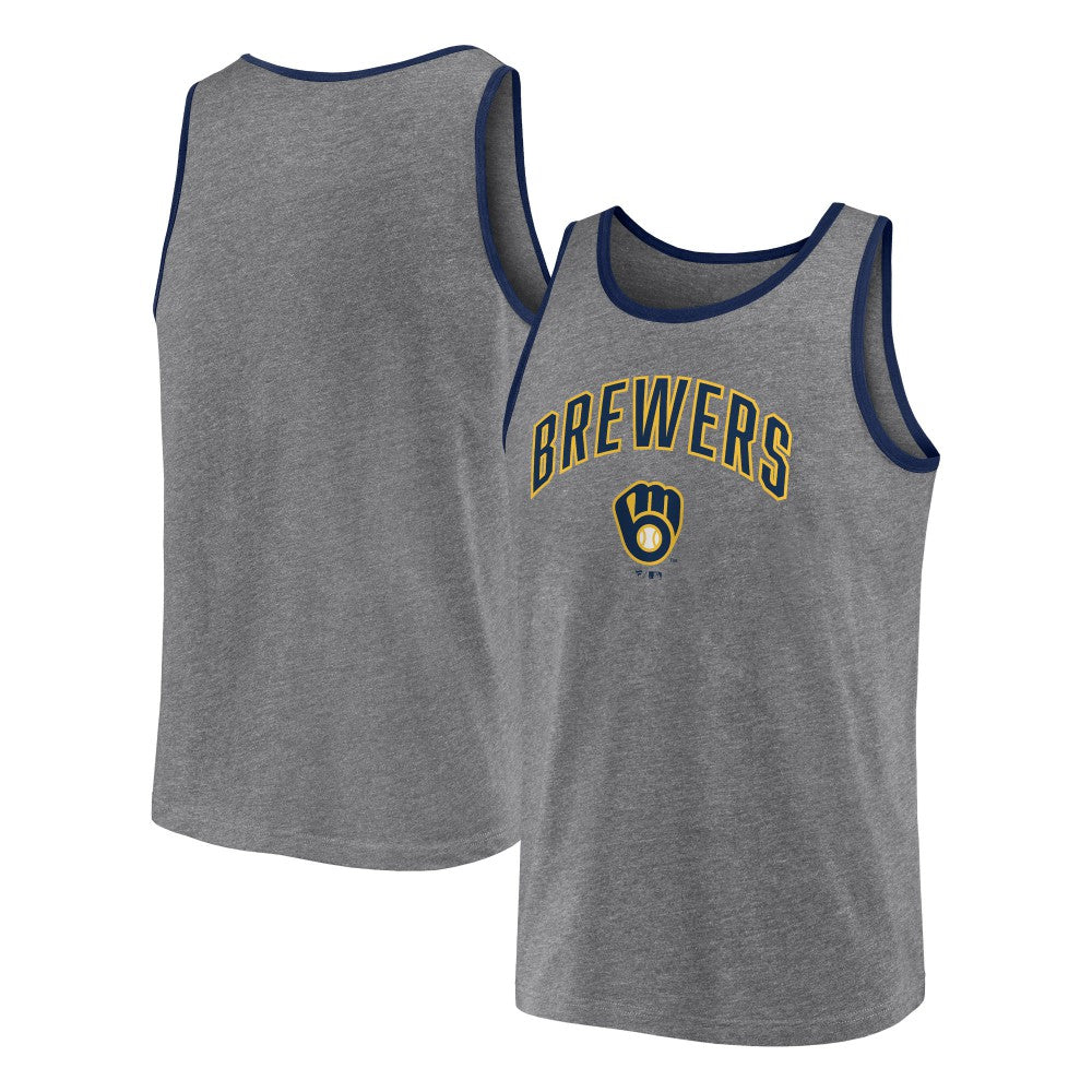 Heather Gray Milwaukee Brewers Fanatics Primary Tank Top