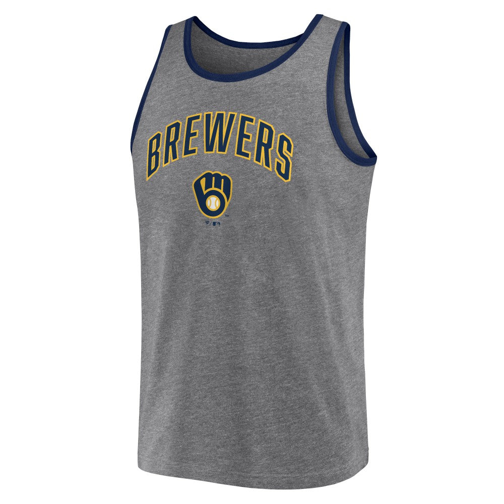 Heather Gray Milwaukee Brewers Fanatics Primary Tank Top