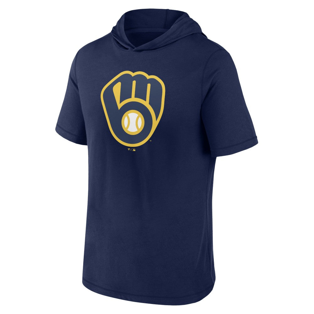 Navy Milwaukee Brewers Fanatics Short Sleeve Hoodie T-Shirt