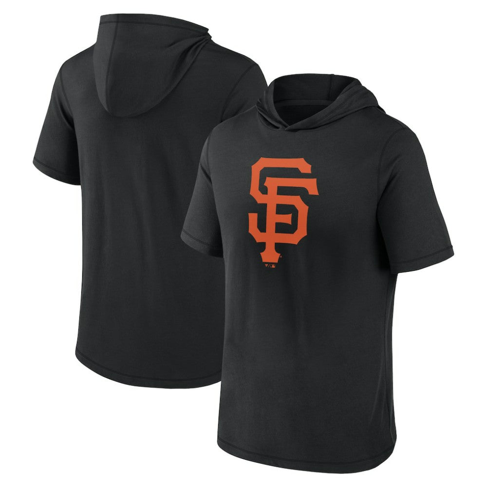 Black San Francisco Giants Fanatics Short Sleeve Hoodie T-Shirt