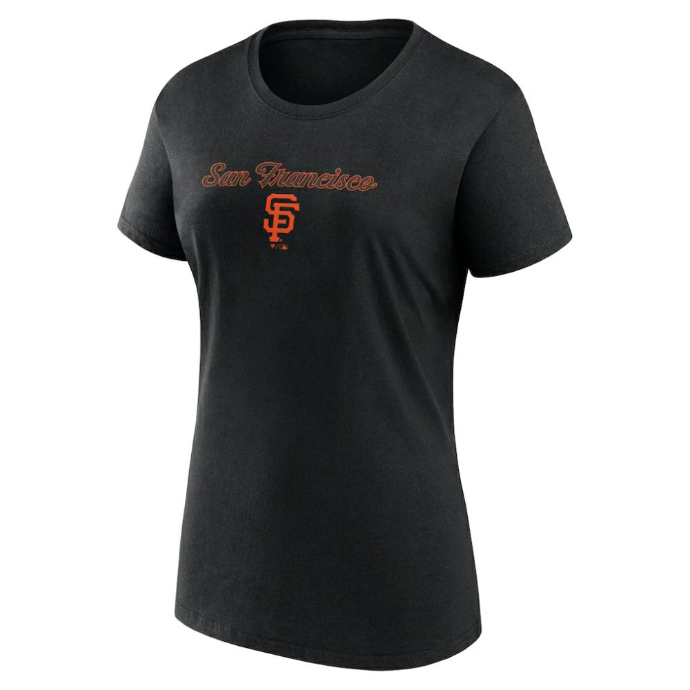 Black/Gray San Francisco Giants Fanatics Women's Script T-Shirt & Shorts Combo Set