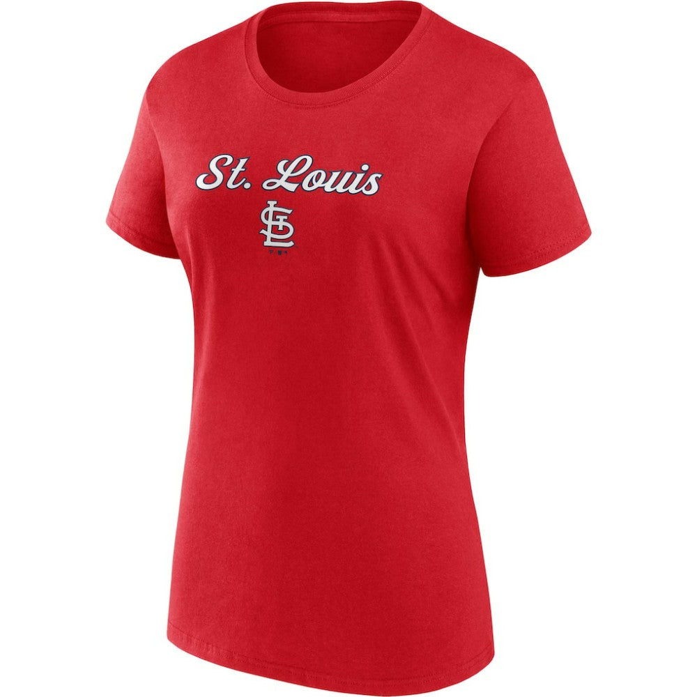 Red/Gray St. Louis Cardinals Fanatics Women's Script T-Shirt & Shorts Combo Set
