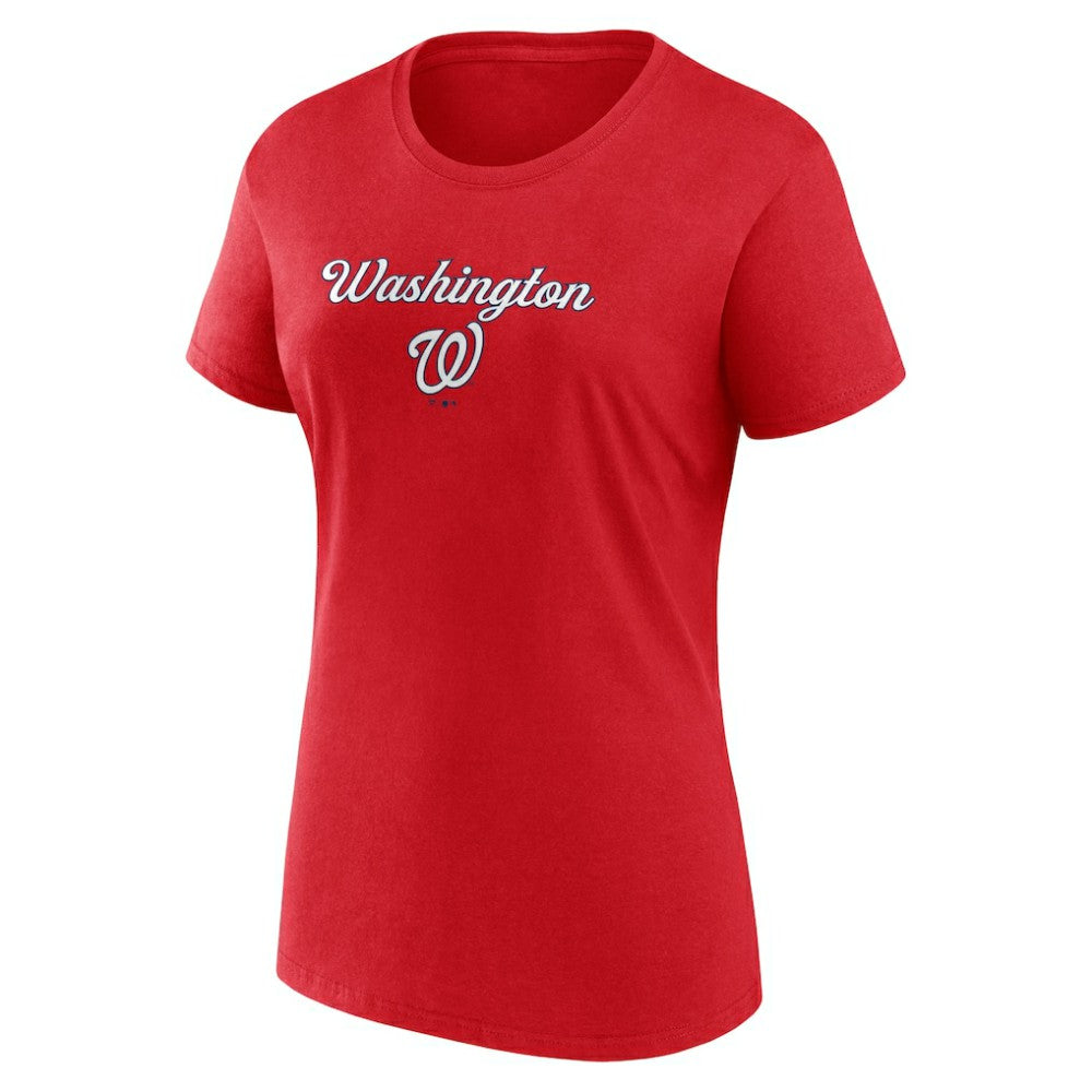 Red/Gray Washington Nationals Fanatics Women's Script T-Shirt & Shorts Combo Set