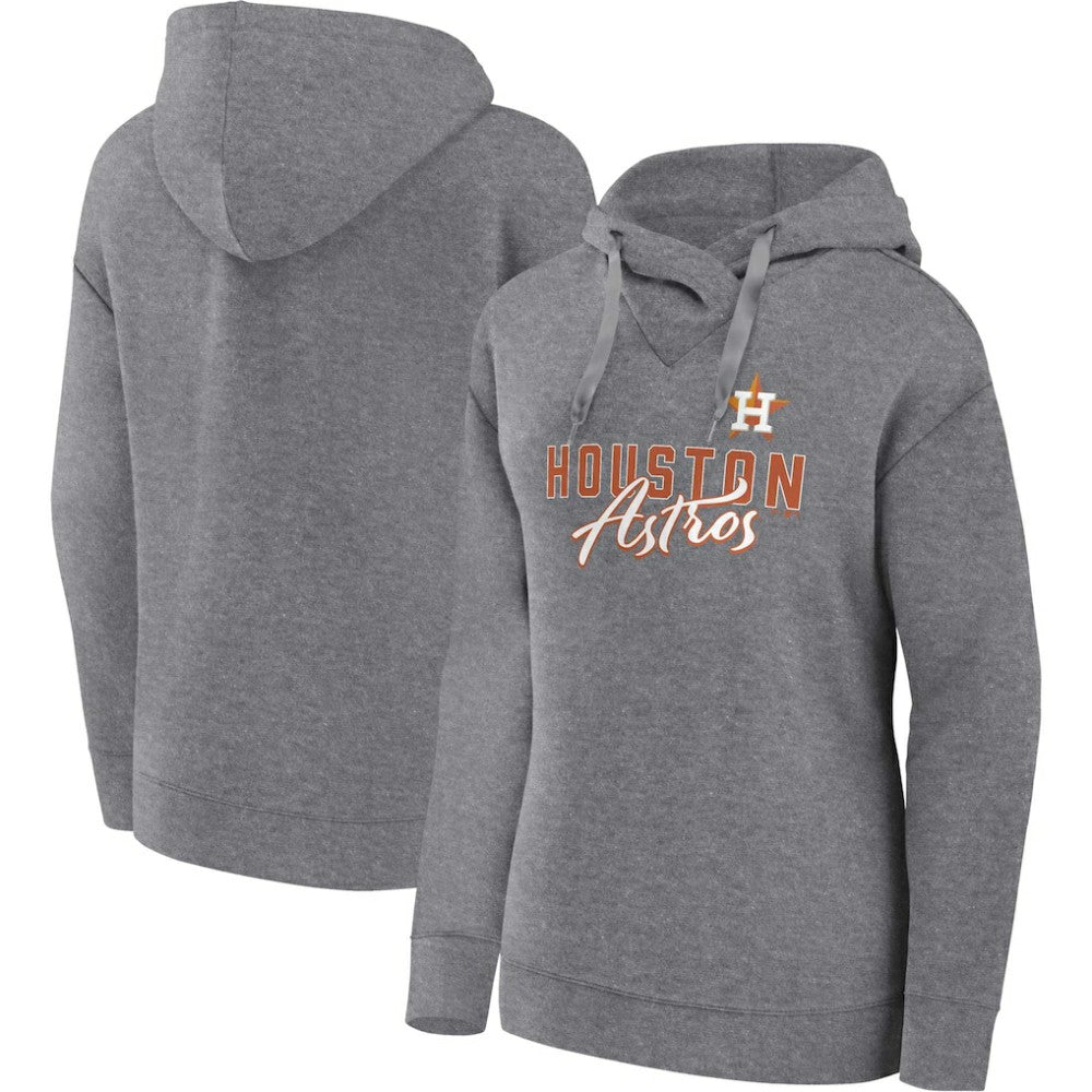 Heather Gray Houston Astros Fanatics Women's Script Favorite Lightweight Pullover Hoodie