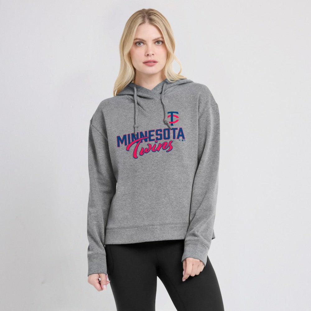 Heather Gray Minnesota Twins Fanatics Women's Script Favorite Lightweight Pullover Hoodie
