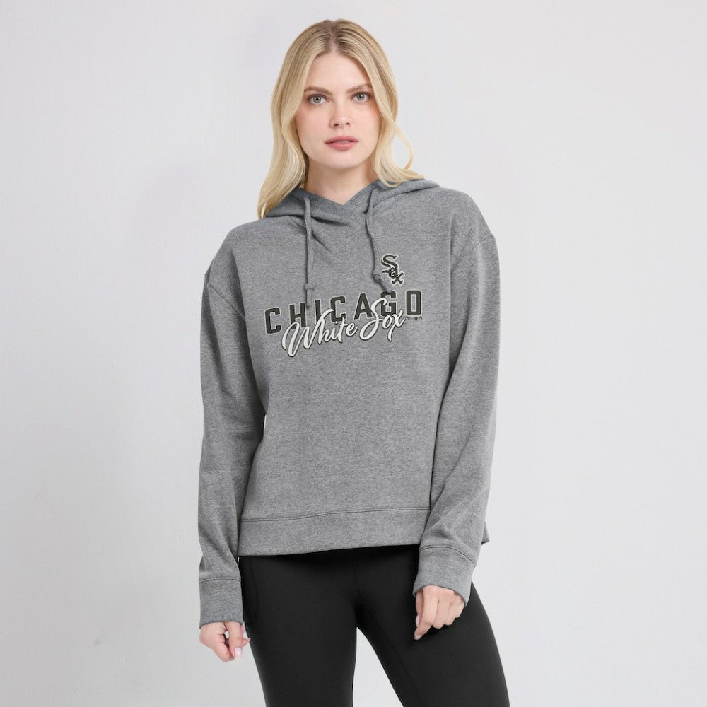 Heather Gray Chicago White Sox Fanatics Women's Script Favorite Lightweight Pullover Hoodie
