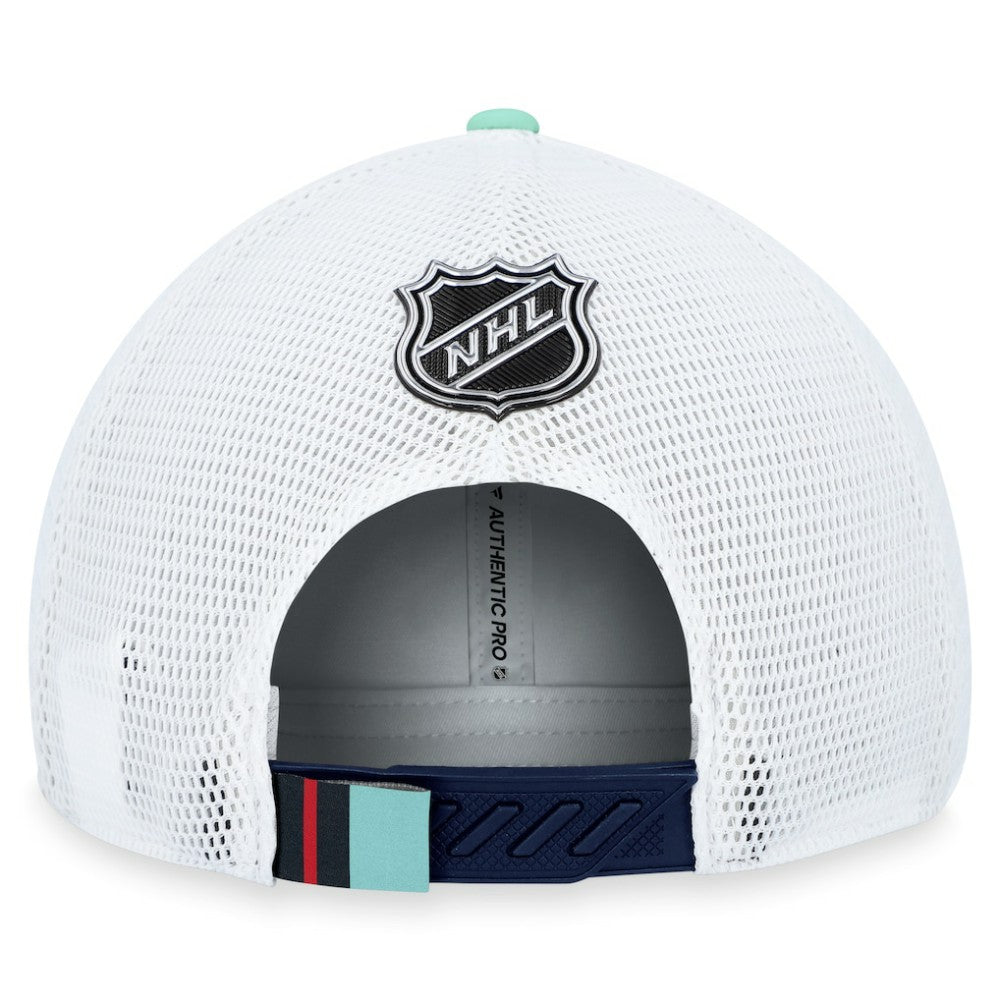 NHL Seattle Kraken Fanatics 2023 NHL Draft On Stage Trucker Adjustable Hat