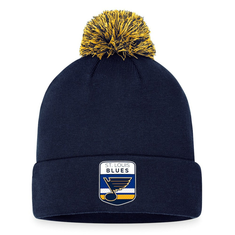NHL St. Louis Blues Fanatics 2023 NHL Draft Cuffed Knit Hat with Pom
