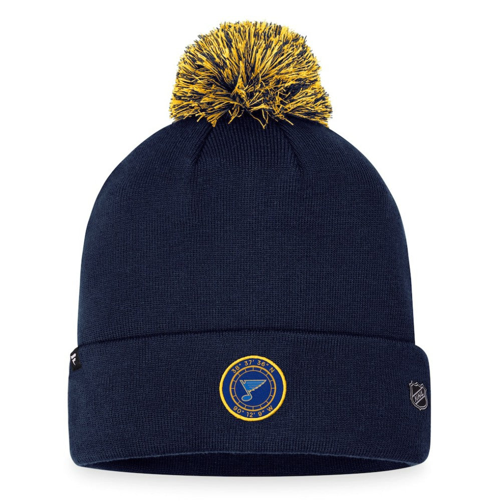 NHL St. Louis Blues Fanatics 2023 NHL Draft Cuffed Knit Hat with Pom