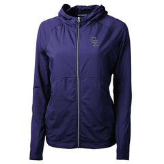 Purple Colorado Rockies Cutter & Buck Women's Adapt Eco Knit Hybrid Recycled Full-Zip Hoodie