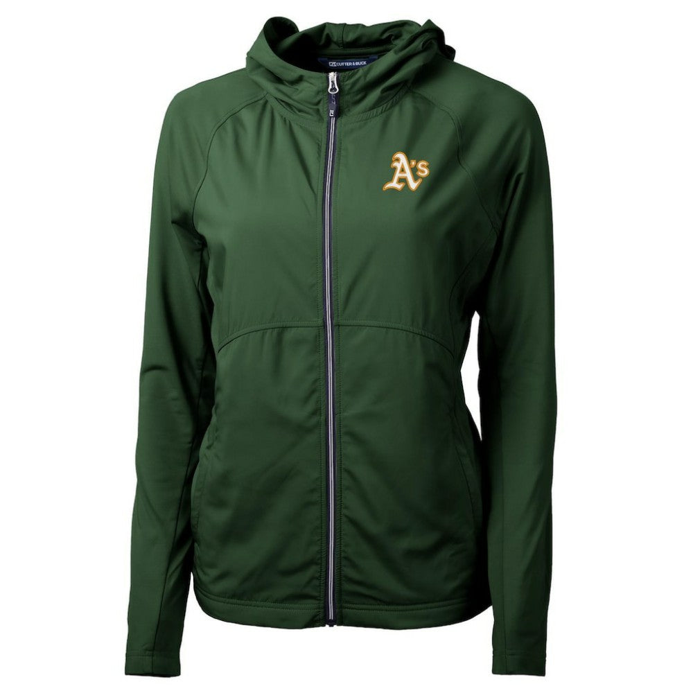 Hunter Green Athletics Cutter & Buck Women's Adapt Eco Knit Hybrid Recycled Full-Zip Hoodie