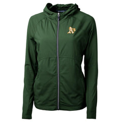 Hunter Green Athletics Cutter & Buck Women's Adapt Eco Knit Hybrid Recycled Full-Zip Hoodie