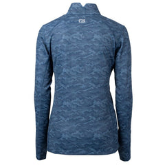 Navy Houston Astros Cutter & Buck Women's Traverse Camo Print Stretch Quarter-Zip Pullover Top