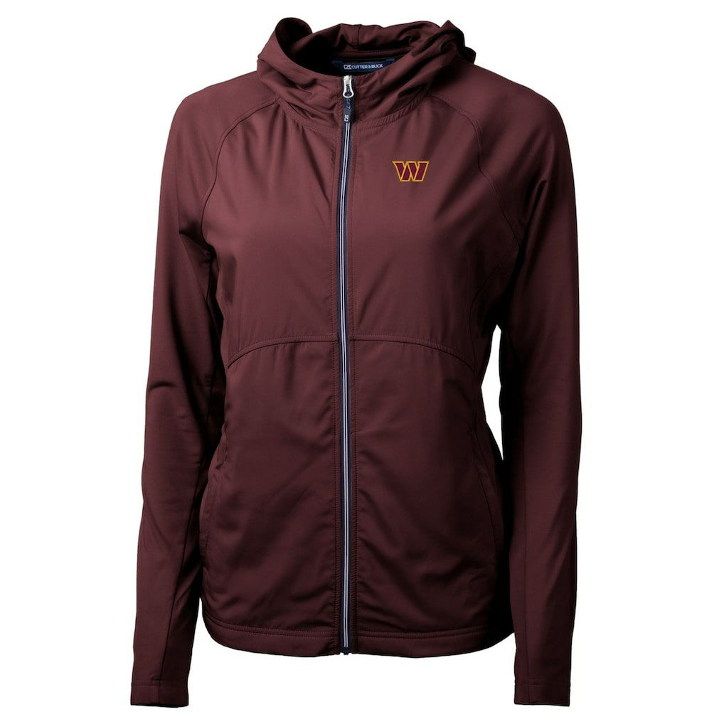 Cutter & Buck Women's Adapt Eco Knit Hybrid Recycled Full-Zip Hoodie - Washington Commanders Hoodies