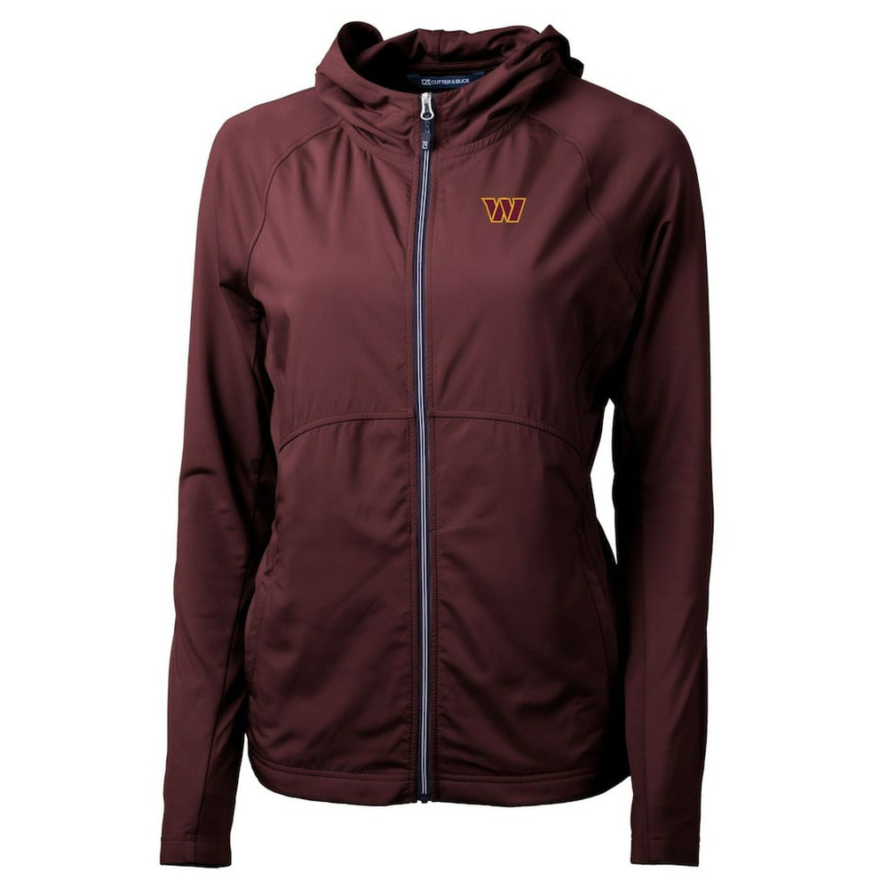 Cutter & Buck Women's Adapt Eco Knit Hybrid Recycled Full-Zip Hoodie - Washington Commanders Hoodies