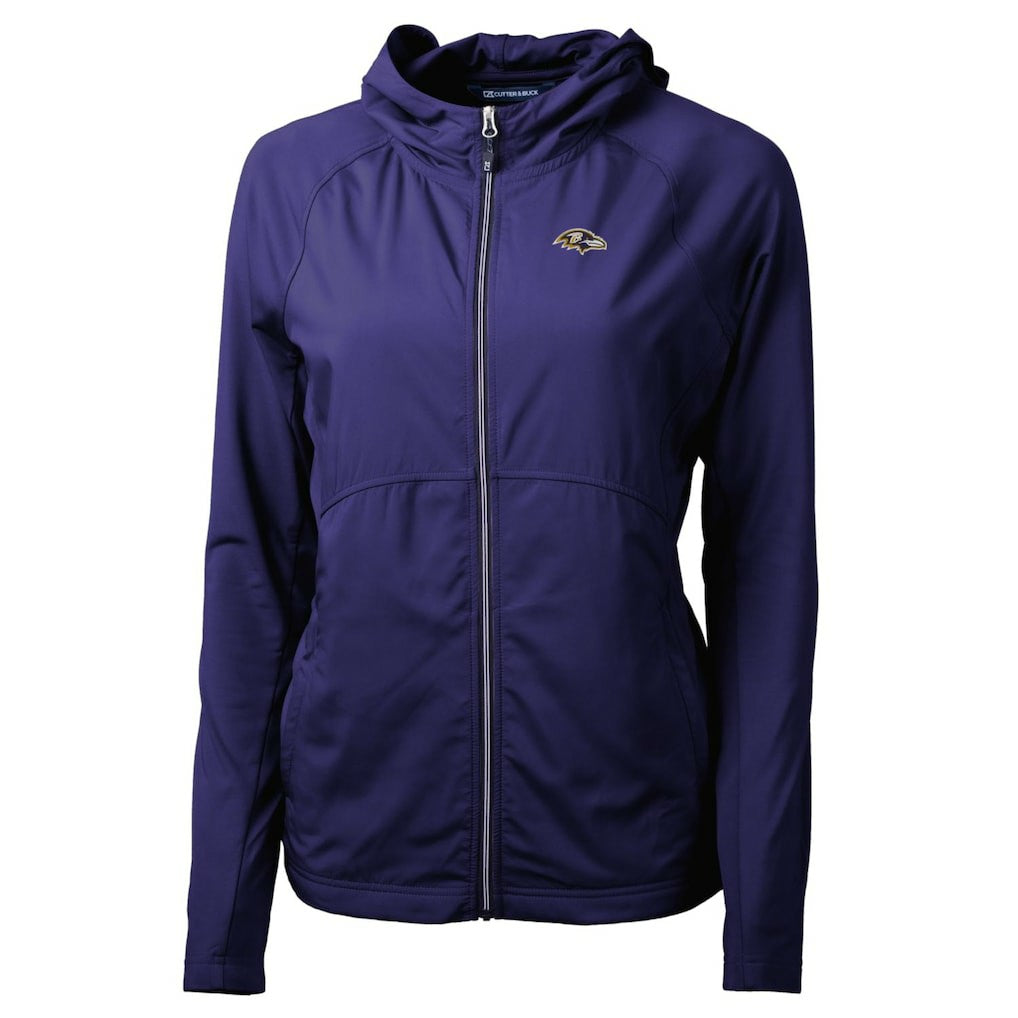 Cutter & Buck Women's Adapt Eco Knit Hybrid Recycled Full-Zip Hoodie - Baltimore Ravens Hoodies