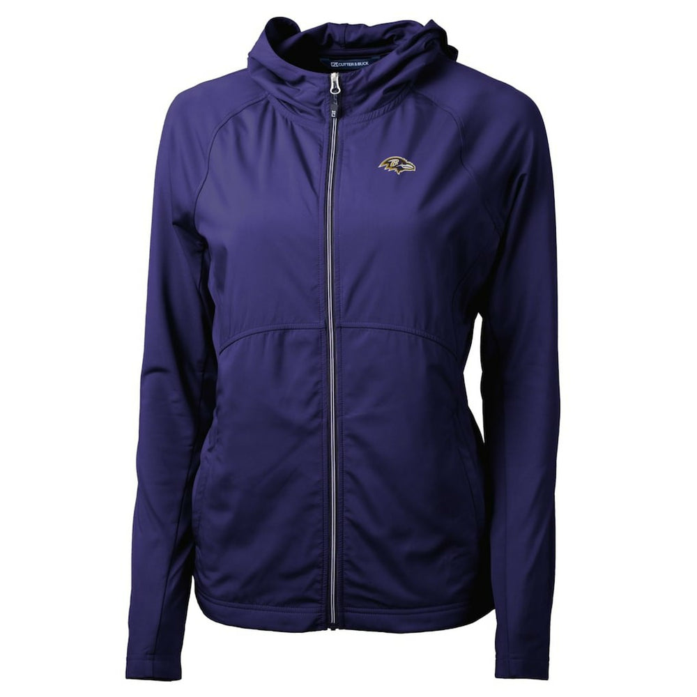 Cutter & Buck Women's Adapt Eco Knit Hybrid Recycled Full-Zip Hoodie - Baltimore Ravens Hoodies
