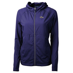 Cutter & Buck Women's Adapt Eco Knit Hybrid Recycled Full-Zip Hoodie - Baltimore Ravens Hoodies