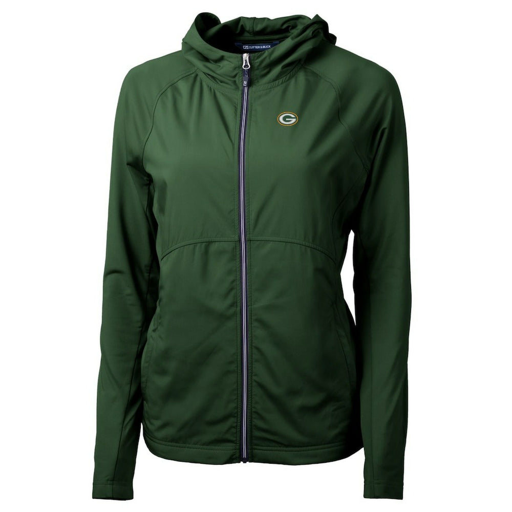 Cutter & Buck Women's Adapt Eco Knit Hybrid Recycled Full-Zip Hoodie - Green Bay Packers Hoodies