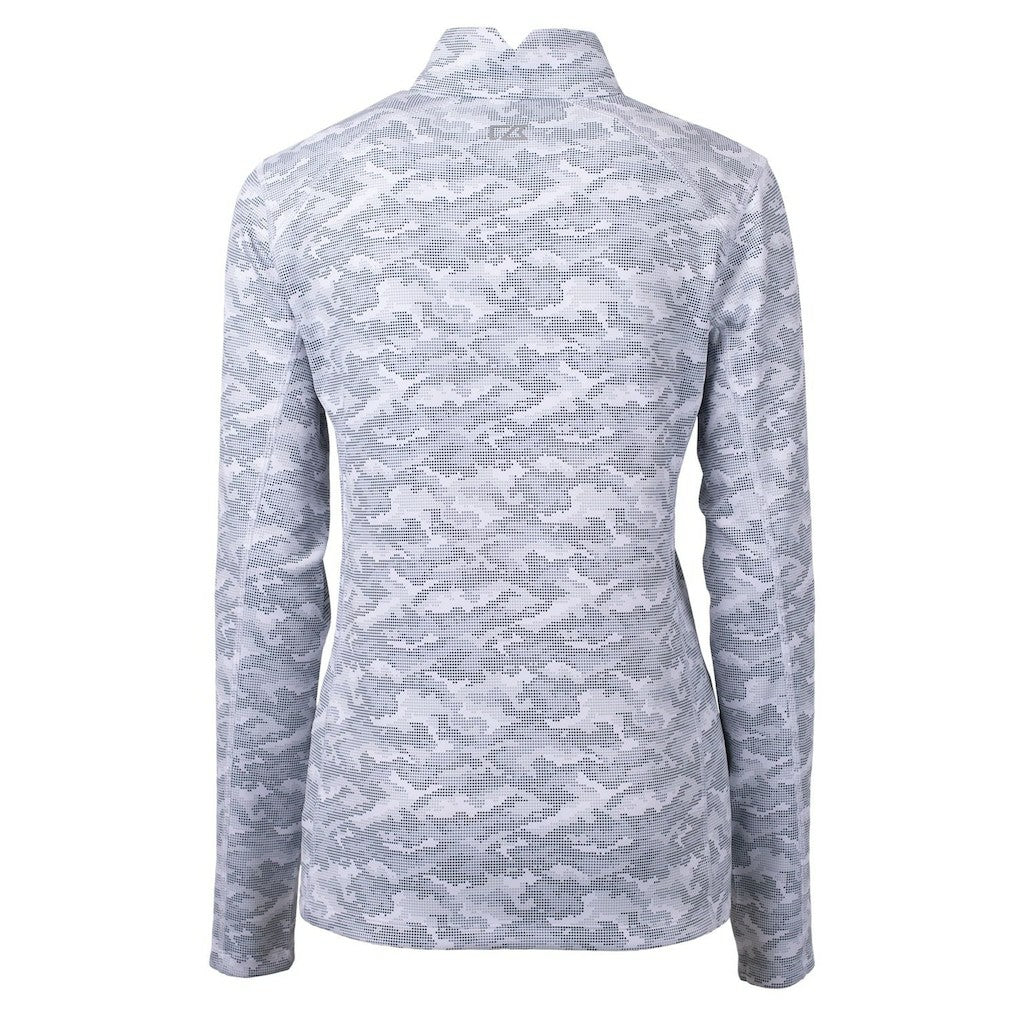 Cutter & Buck Women's Traverse Camo Print Stretch Quarter-Zip Pullover Top - Minnesota Vikings Pullover