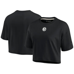 Women's Elements Super Soft Boxy Cropped T-Shirt - Pittsburgh Steelers T-shirts