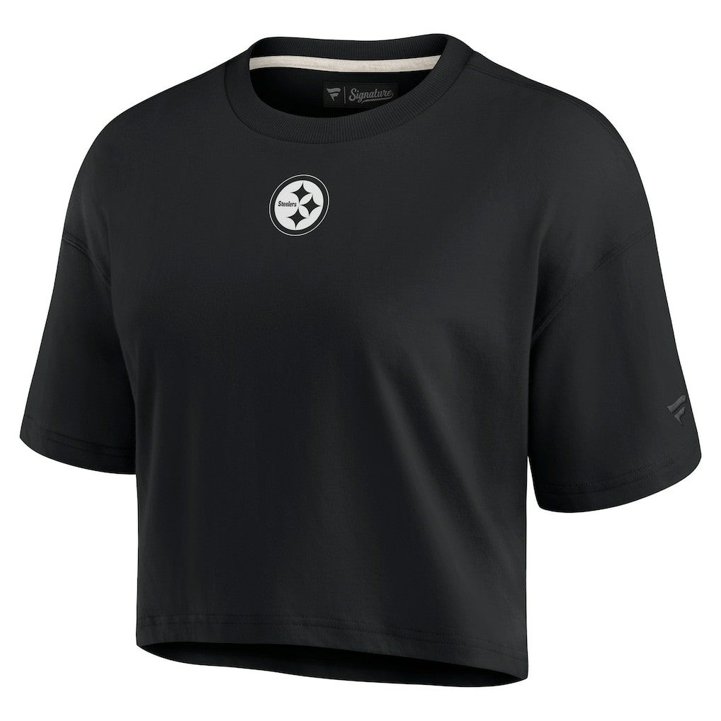Women's Elements Super Soft Boxy Cropped T-Shirt - Pittsburgh Steelers T-shirts
