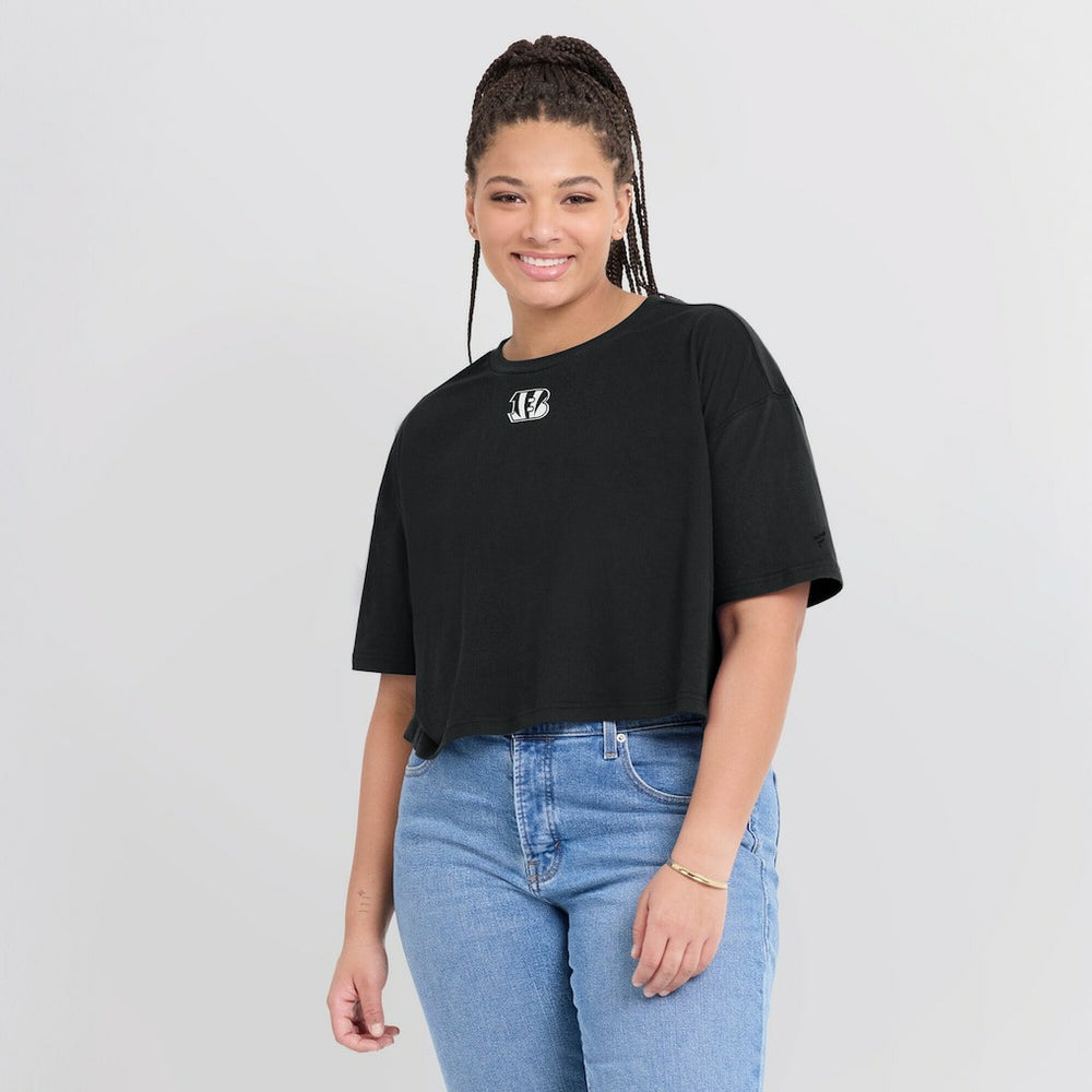 Women's Elements Super Soft Boxy Cropped T-Shirt - Cincinnati Bengals T-shirts