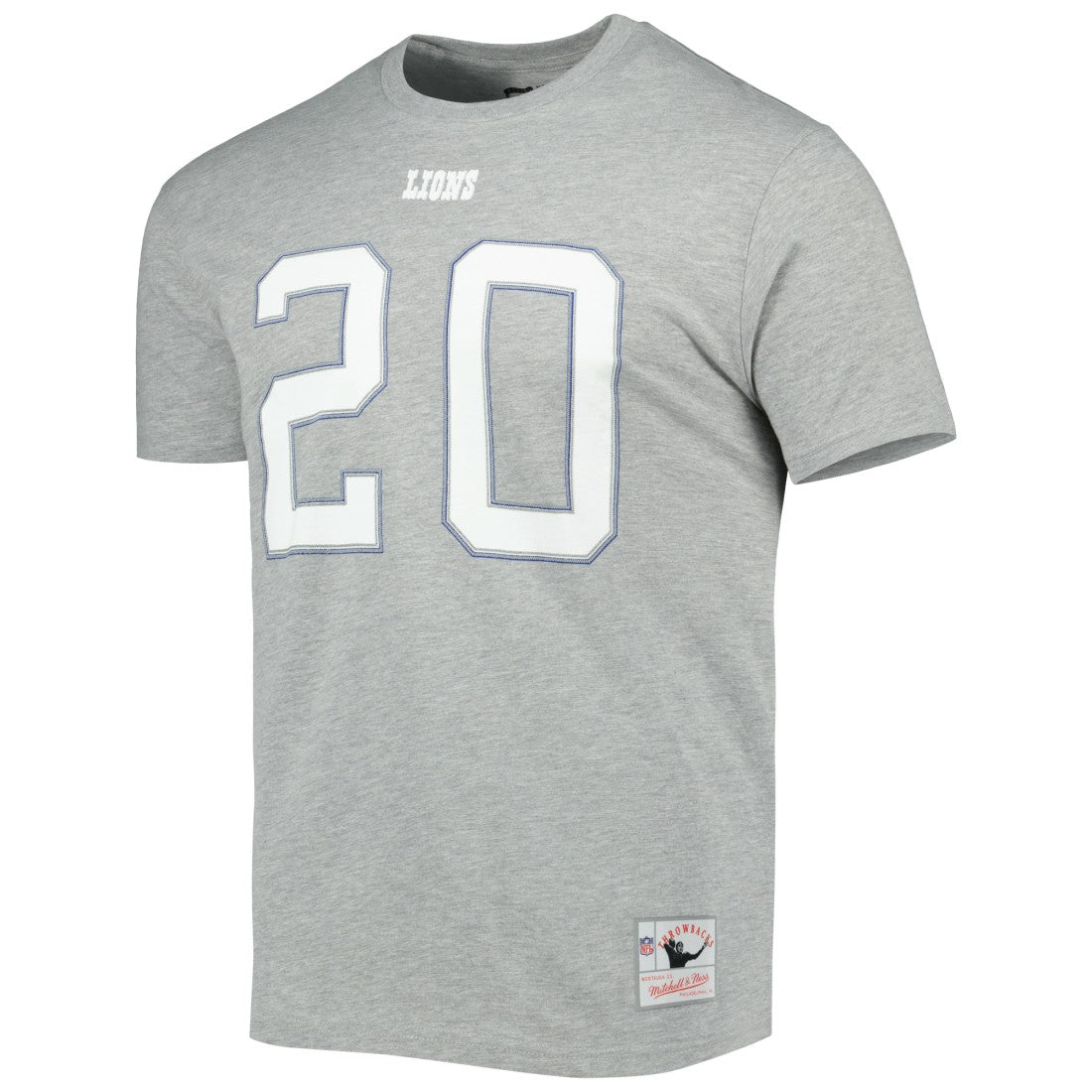 Barry Sanders  Retired Player Logo Name & Number T-Shirt - Detroit Lions T-shirts